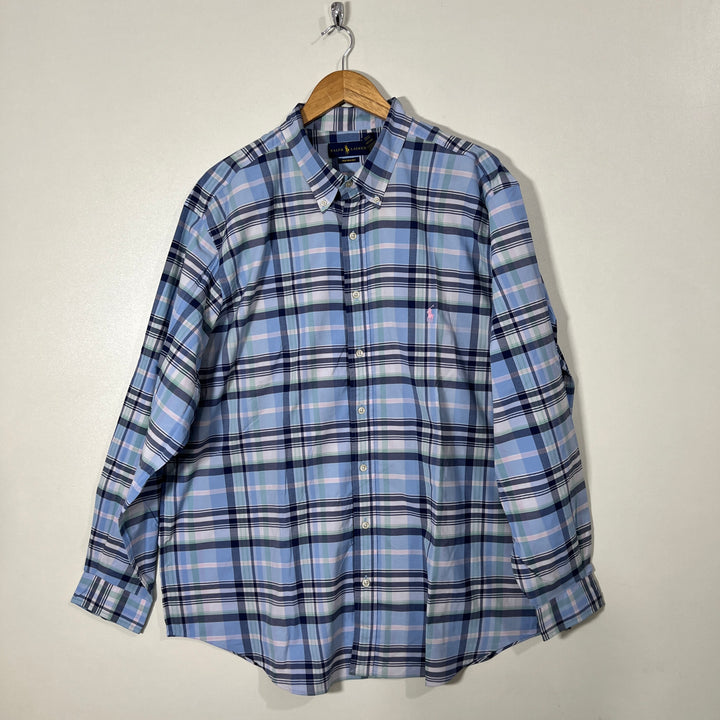 RALPH LAUREN POLO BUTTON DOWN PERFORMANCE SHIRT WITH STRETCH