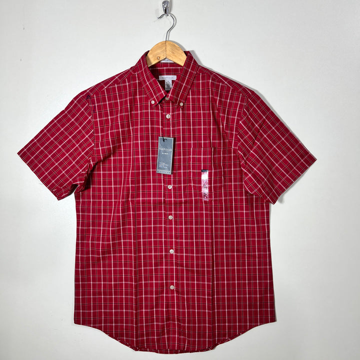 VAN HEUSEN BUTTON DOWN CHECKERED HALF SLEEVES SHIRT BRAND NEW