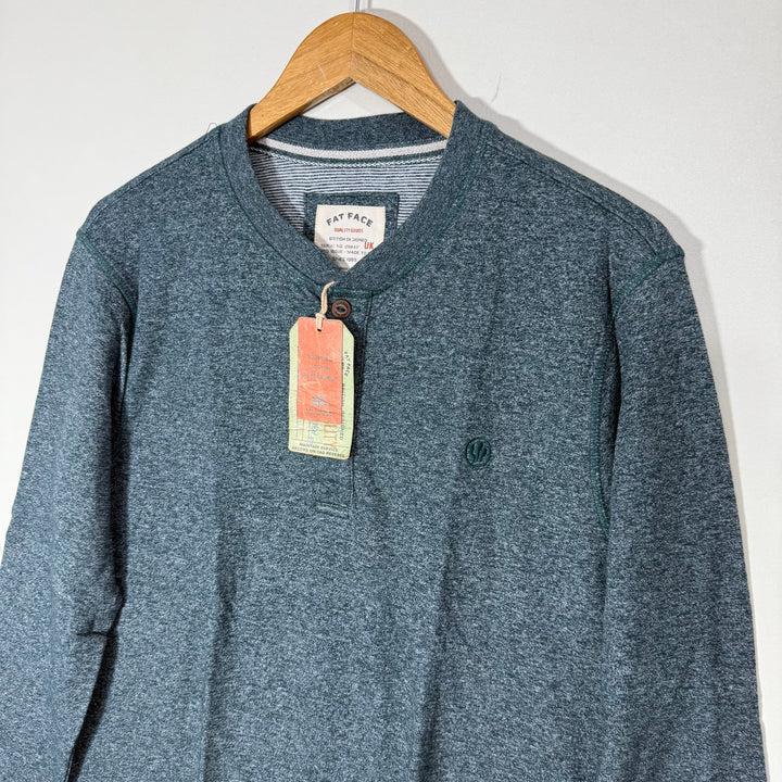 FAT FACE HENLEY COLLAR LONG SLEEVES COTTON TSHIRT BRAND NEW