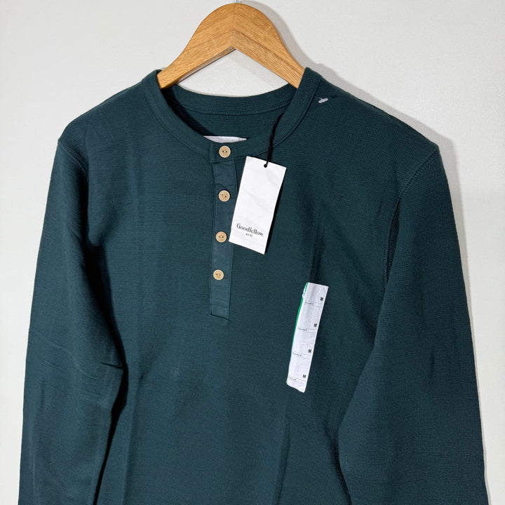 GOOD FELLOW &CO KNITWEAR HENLEY COLLAR COTTON TSHIRT BRAND NEW