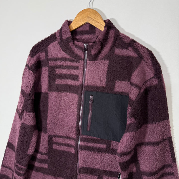 NO BOUNDARIES PRINTED OVERSIZED SHERPA FLEECE JACKET BRAND NEW
