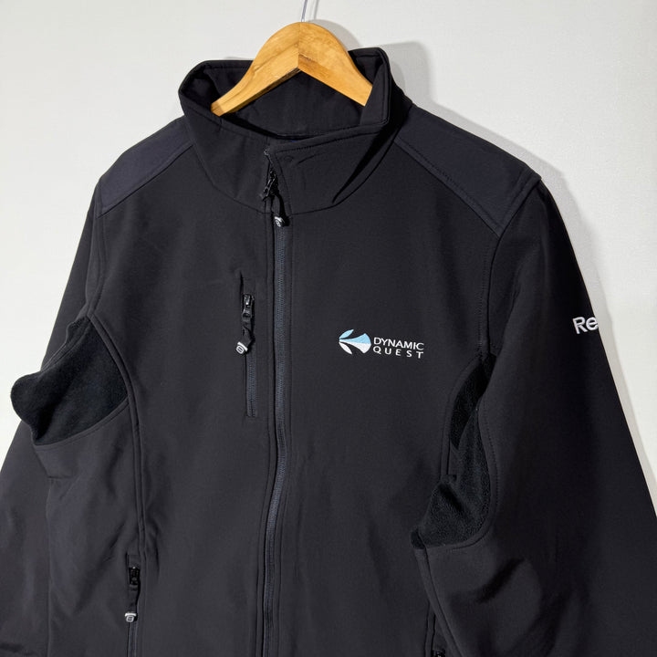 REEBOK SOFT SHELL WINDBREAKER JACKET INNER FLEECE BLACK COLOUR