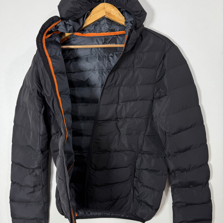 BRAVE SOUL LONDON PUFFER JACKET WITH HOOD BLACK COLOUR