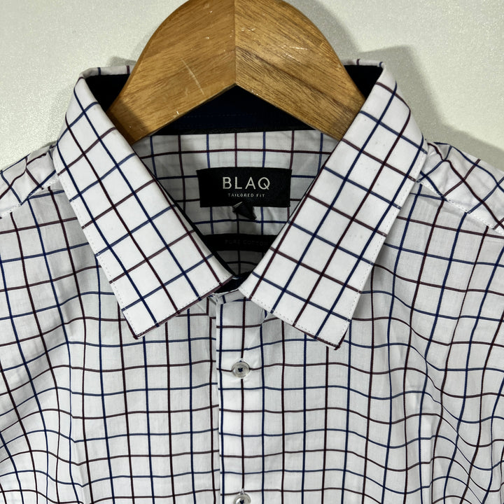 BLAQ TAILORED FIT CHECKERED SEMI FORMAL SHIRT