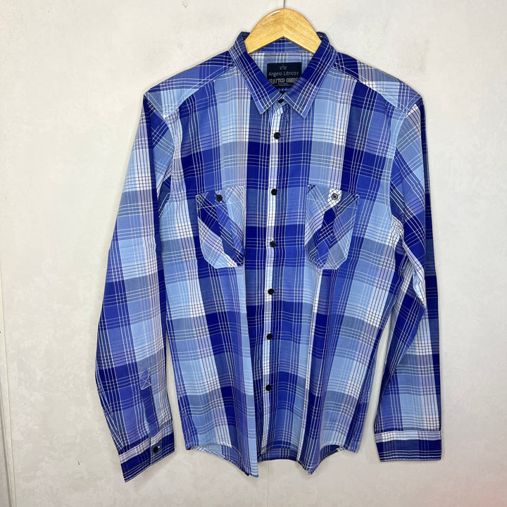 CRAFTED GOOD DOUBLE POCKETS CHECKERED CASUAL COTTON SHIRT