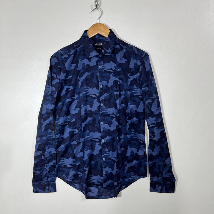 FORMUL @ JOVEN SLIM FIT CAMOUFLAGE COTTON SHIRT