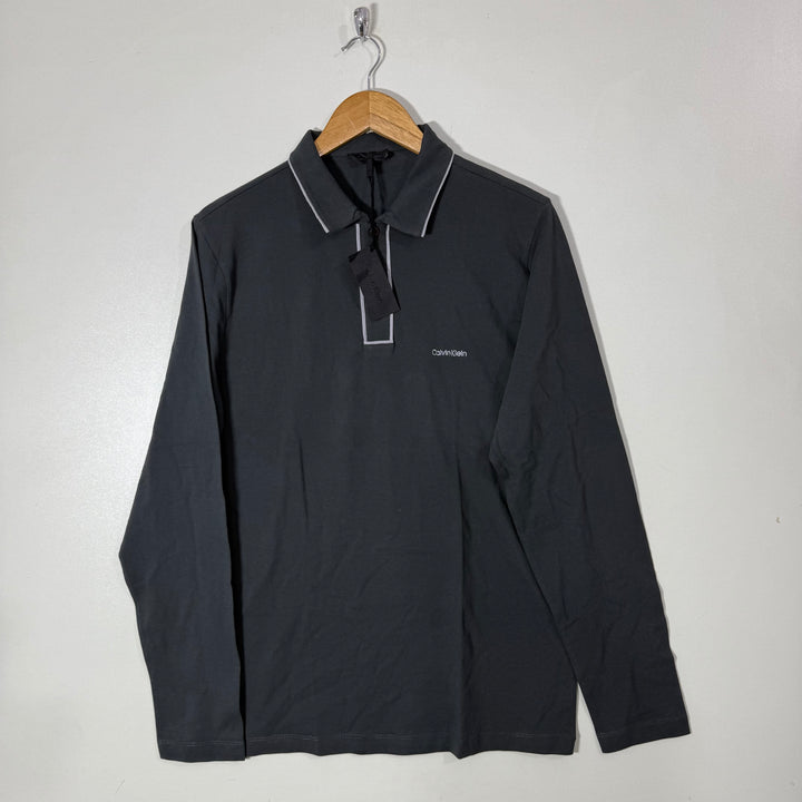 CALVIN KLEIN LONG SLEEVES COTTON POLO TSHIRT BRAND NEW