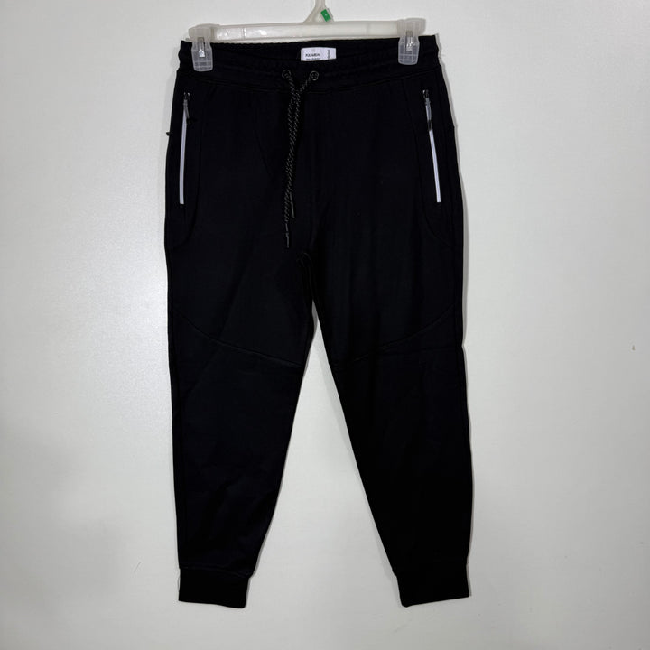 PULL & BEAR SLIM FIT SWEAT TROUSER WITH SIDE ZIP POCKETS BLACK COLOUR