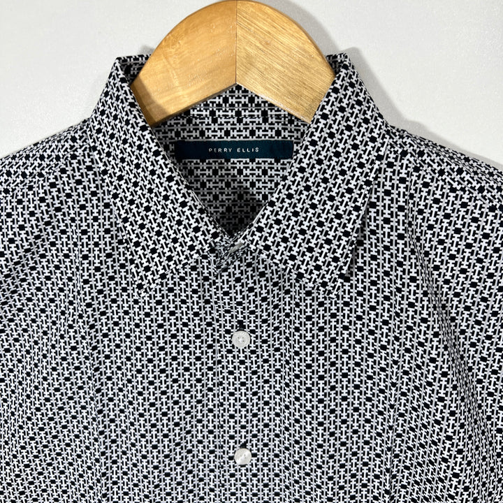 PERRY ELLIS HALF SLEEVES COTTON SHIRT