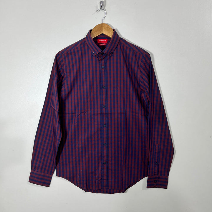 ZARA SLIM FIT BUTTON DOWN CHECKERED SHIRT