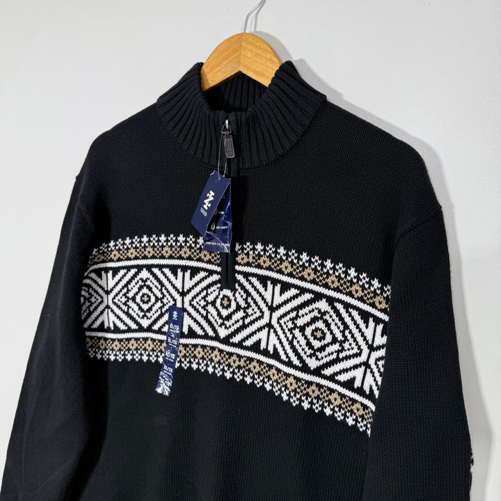 IZOD HALF ZIP KNITTED COTTON ACRYLIC SWEATER BRAND NEW
