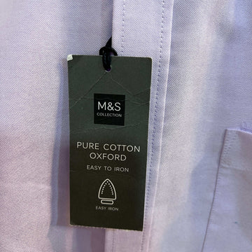 MARKS & SPENCER PURE OXFORD COTTON BUTTON DOWN SHIRT BRAND NEW - JS BROTHERS 