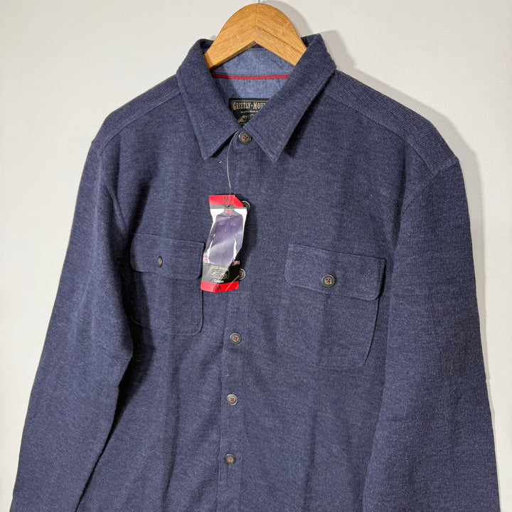 GRIZZLY MOUNTAIN MEN'S CHAMBRAY ACCENT DOUBLE BREASTED POCKETCORBIN BLUE BRAND NEW