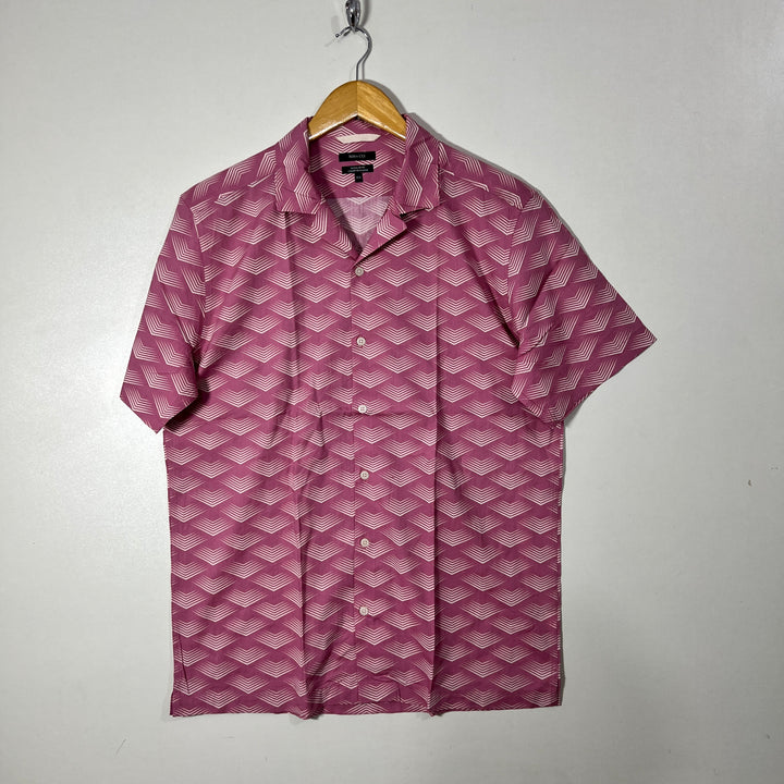 RW&CO REGULAR FIT SAFARI COLLAR HALF SLEEVES COTTON SHIRT