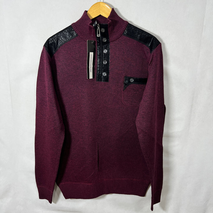 LEONARDO GAVINO 5 BUTTON HALF ZIP SWEATER PULLOVER BRAND NEW