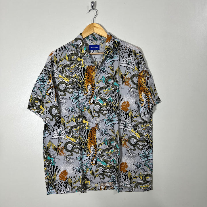 JACK & JONES HALF SLEEVES SAFARI COLLAR SHIRT