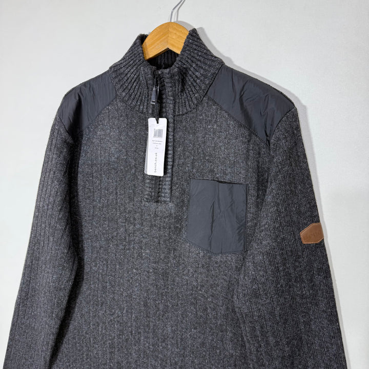 BENCH EXTREME WAR HALF ZIP KNITWEAR SWEATER BRAND NEW GREY COLOUR