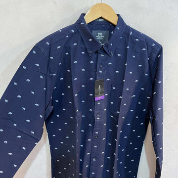Net SLIM FIT OXFORD COTTON BUTTON DOWN PRINTED SHIRT BRAND NEW WITH STRETCH - JS BROTHERS