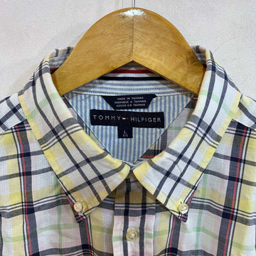 TOMMY HILFIGER BUTTON DOWN HALF SLEEVES CHECKERED CASUAL SHIRT - JS BROTHERS